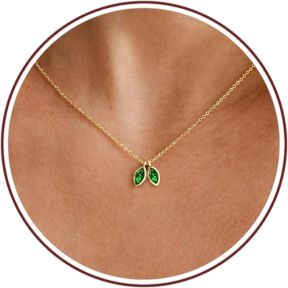 Birthstone Necklace for Women Dainty Gold Necklace with 2 Birthstone Christmas Stocking Stuffers Teen Girl Gifts Trendy Stuff Birthday Gift Moms 2025 Graduation Gift Adjustable Anniversary Jewelry for Daughter Girlfriend Friend