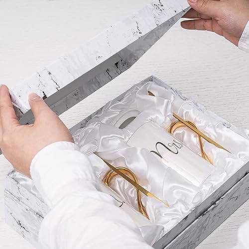 Miniatura 6 de Tazas de café de cerámica, regalos para pareja despedida de soltera, patrón de señor y señora