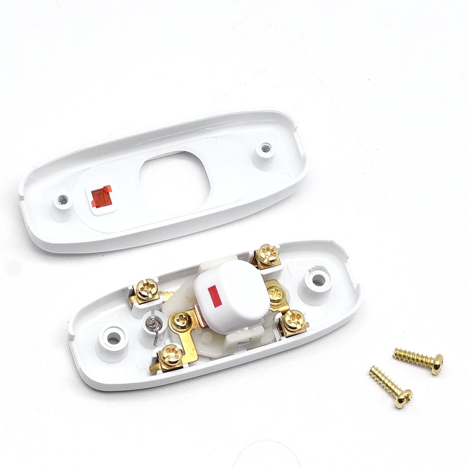 Surf turtle 2 Pcs Inline Switch,AC 250V 10A on/Off Cord Appliance Switch for Table Lamp Desk Light Bed Lamp,White
