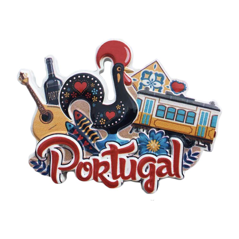 Wedarego Portugal 3D Landmark Refrigerator Fridge Magnet Tourist Souvenirs Handmade Resin Craft Magnetic Stickers Home Kitchen Decoration Travel Gift