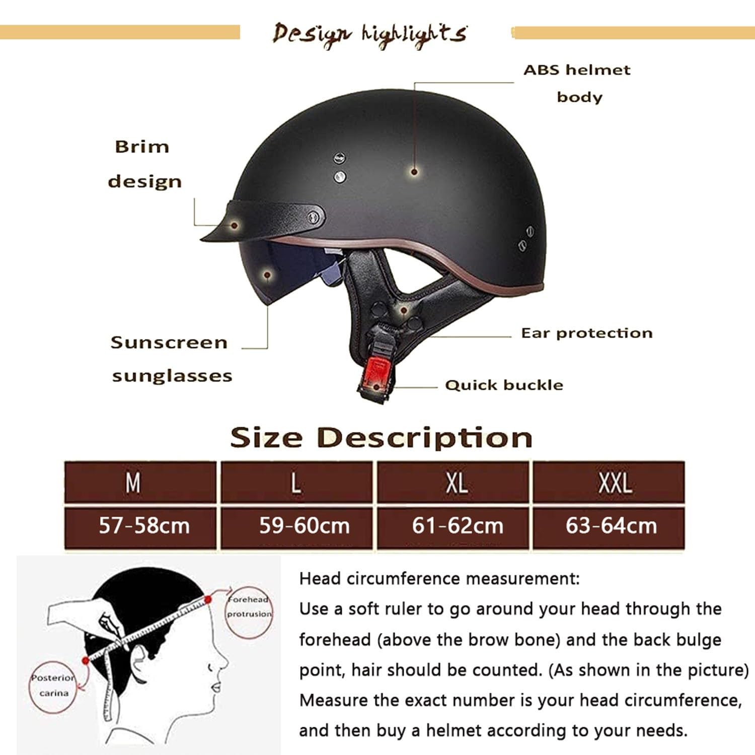 Caschi Cromwell Jet E Demi-Jet Moto Brain - Cap Casco Jet Retro Casco Jet Visiera Incorporata Scooter Casco Ciclomotore Con Punto ECE Approvato Casco Moto D'epoca