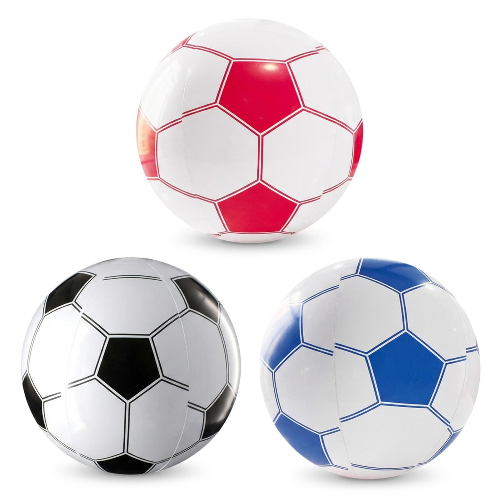 Rndqw 3PCS Inflatable Ball, Beach Ball, Fly Away Football, Three Colors Blow Up Football for Summer Outdoor Indoor Activity Swimming Pool Sports Garden Games Holiday Beach Party Playground