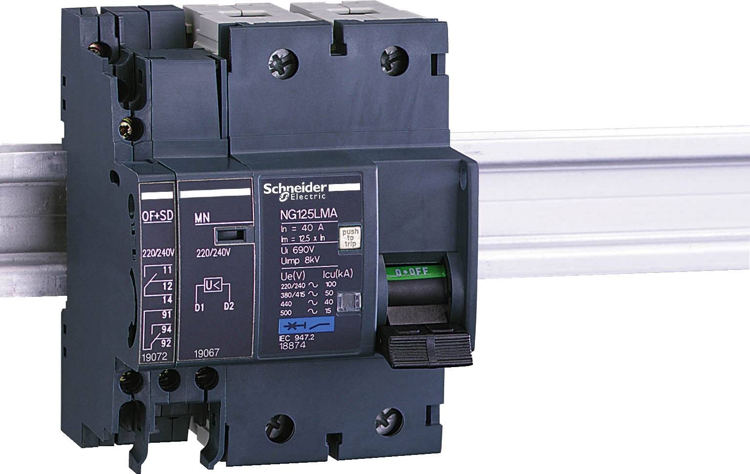 Schneider Electric 19072 Multi9 - contact auxiliaire - 1OF+1SD pour NG125-220..240V - 6A