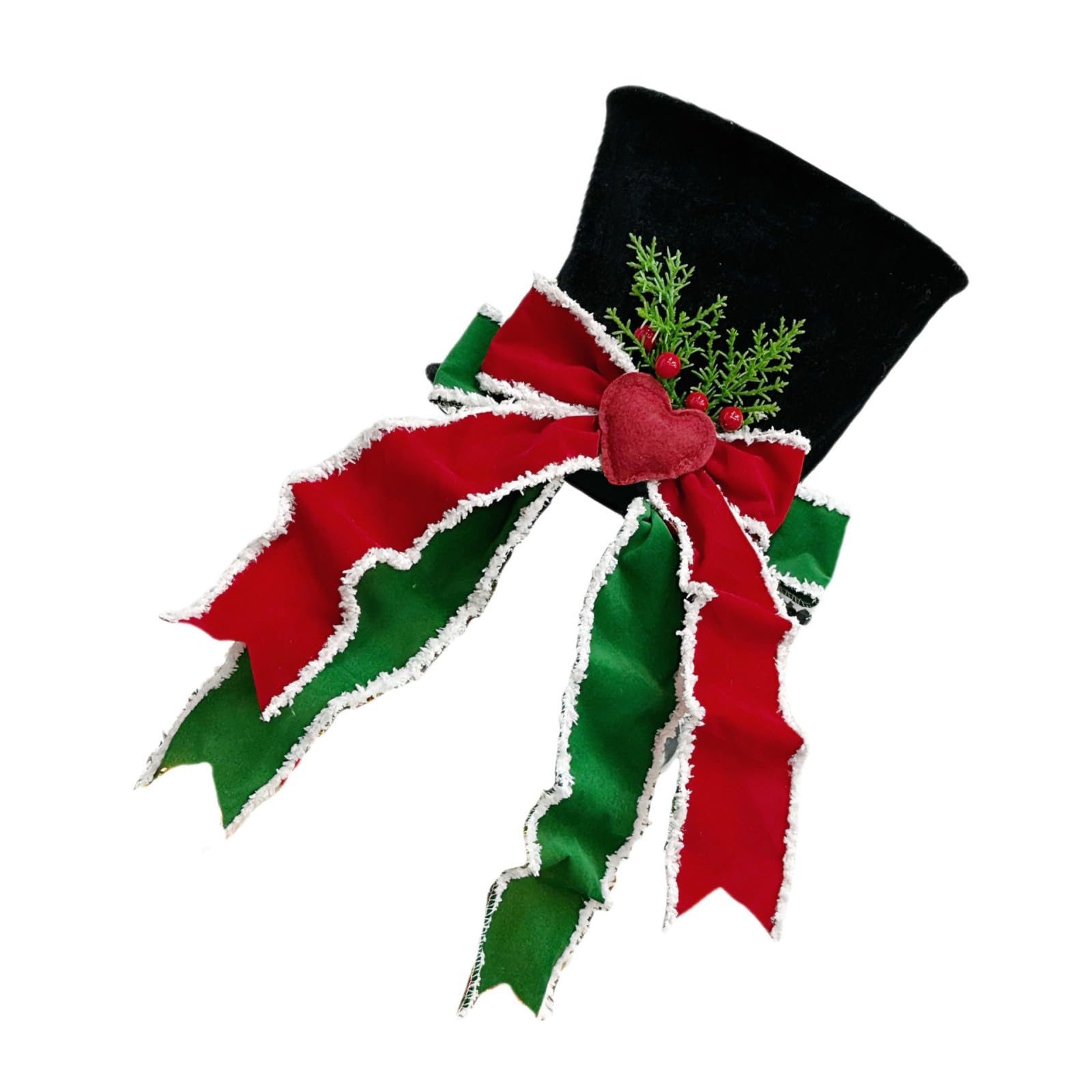 Jazuaiao Christmas Tree Top Decoration with Big Bowknot Folding Christmas Tree Hat Embellishment for Festival Trees Decorations Decoration