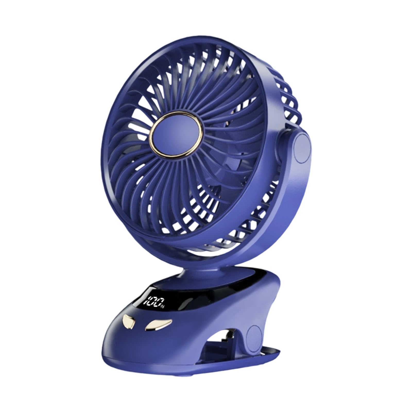 Kelisdi Clip on Fan Digital Display USB Powered Desk Fan USB Rechargeable Cooling Device for Homes and Baby Strollers LED Display Clip