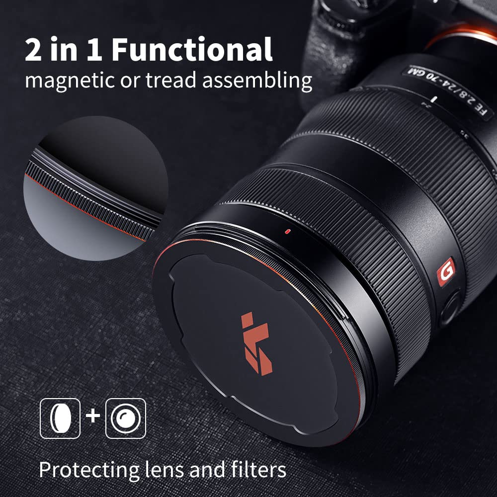 K&F CONCEPT 72mm Magnetic Lens Filter Caps with Thread - Image 3