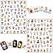 Cartoon Nail Art Stickers, Cute Animal 3D Self-Adhesive Decals Design, Unicorn Bear Dog Cat Flowers Chicken Rabbit Heart Baby Nail Decoration for Women Girls Manicure Charms Acrylic Supplies(8 Sheets)