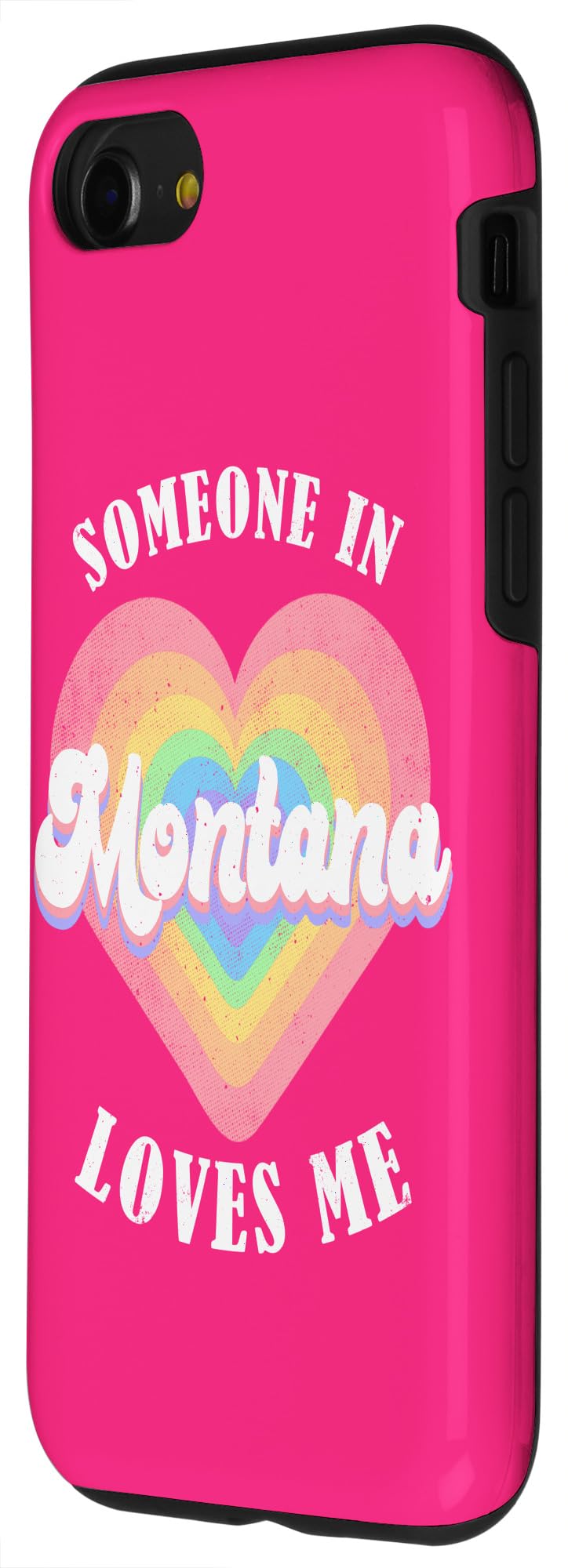 iPhone SE (2020) / 7 / 8 Someone In Montana Loves Me Heart Retro Groovy Case - Image 2