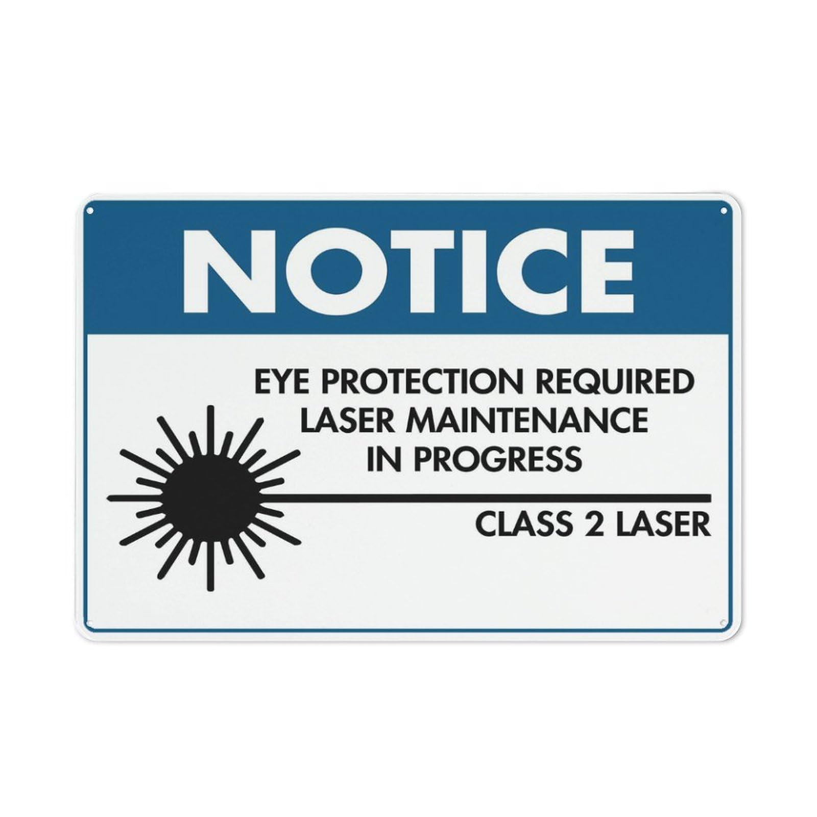Notice Laser Radiation Signs Eye Protection Required Laser Sign 12X8 Inches Metal Aluminum Signs, Weather Resistant, Weatherproof, Indoor Or Outdoor