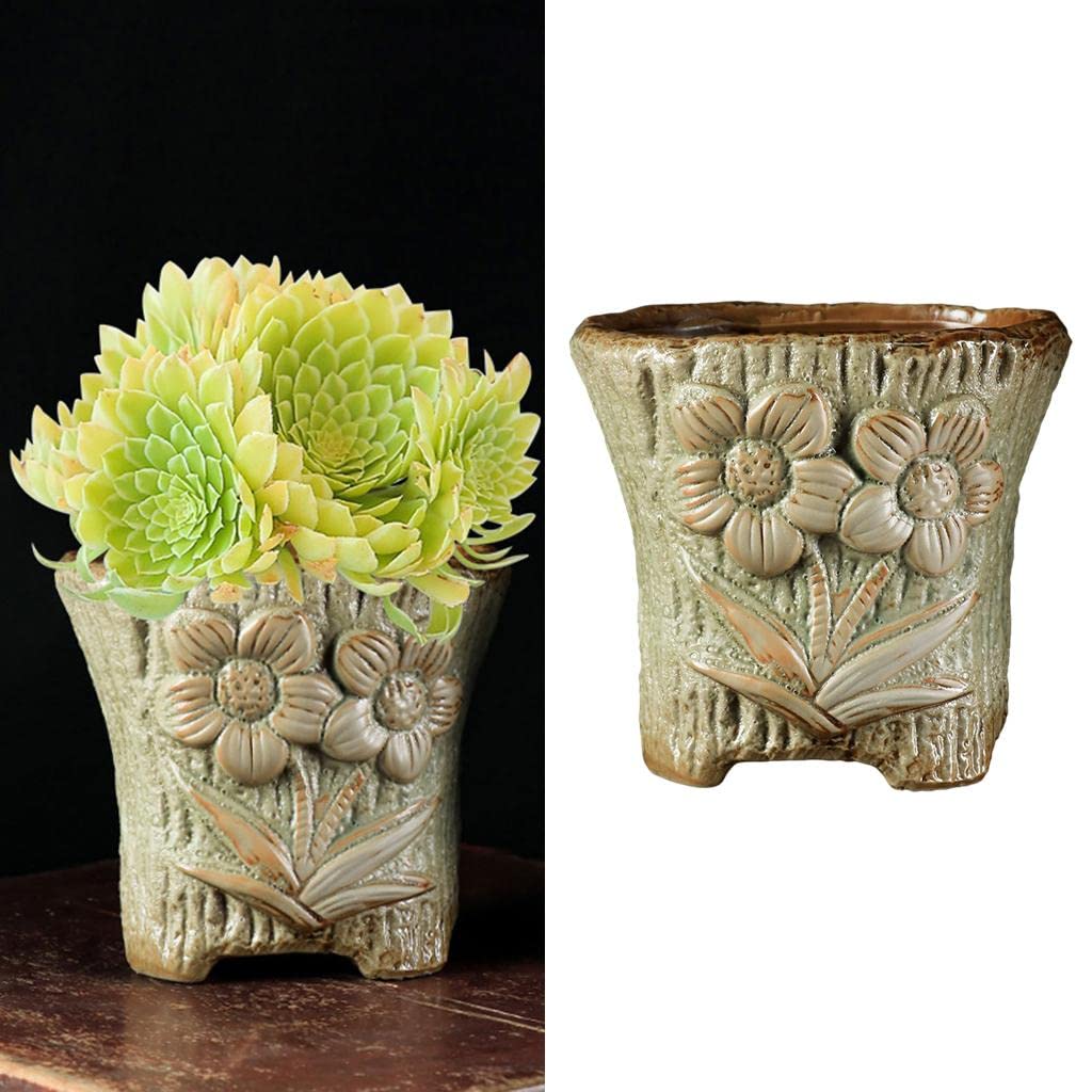 Succulent Plant Pot Cactus Flower Pot Decor Planter Pots Green 5.7x4.6x5.3in-image-37