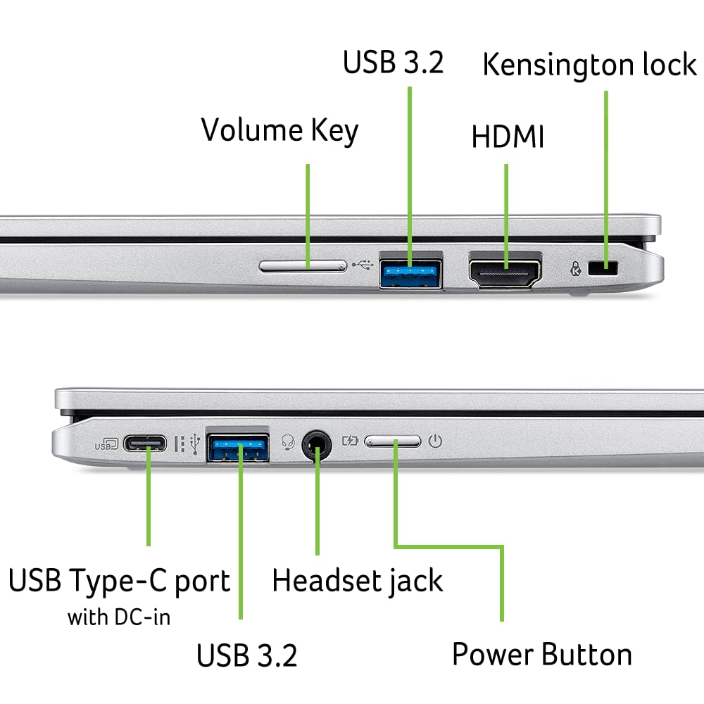 acer Chromebook Spin 312 CP312-1HN-34Z7 - Computer portatile convertibile Intel Core i3-N305 da 12,2" WUXGA IPS Corning Gorilla Glass Touch Display | 8GB LPDDR5 | 128GB eMMC | Wi-Fi 6E | Webcam Full