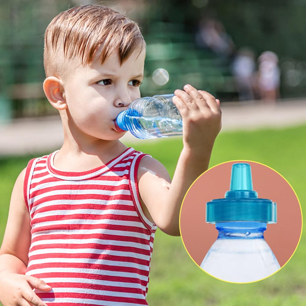 4 Pack Spill Proof Water Bottle Straw Caps Covers, Kids Water Bottle Caps Replacement Bottles Top Spout, Portable Juice Water Bottle Cap for Children Boys Girls