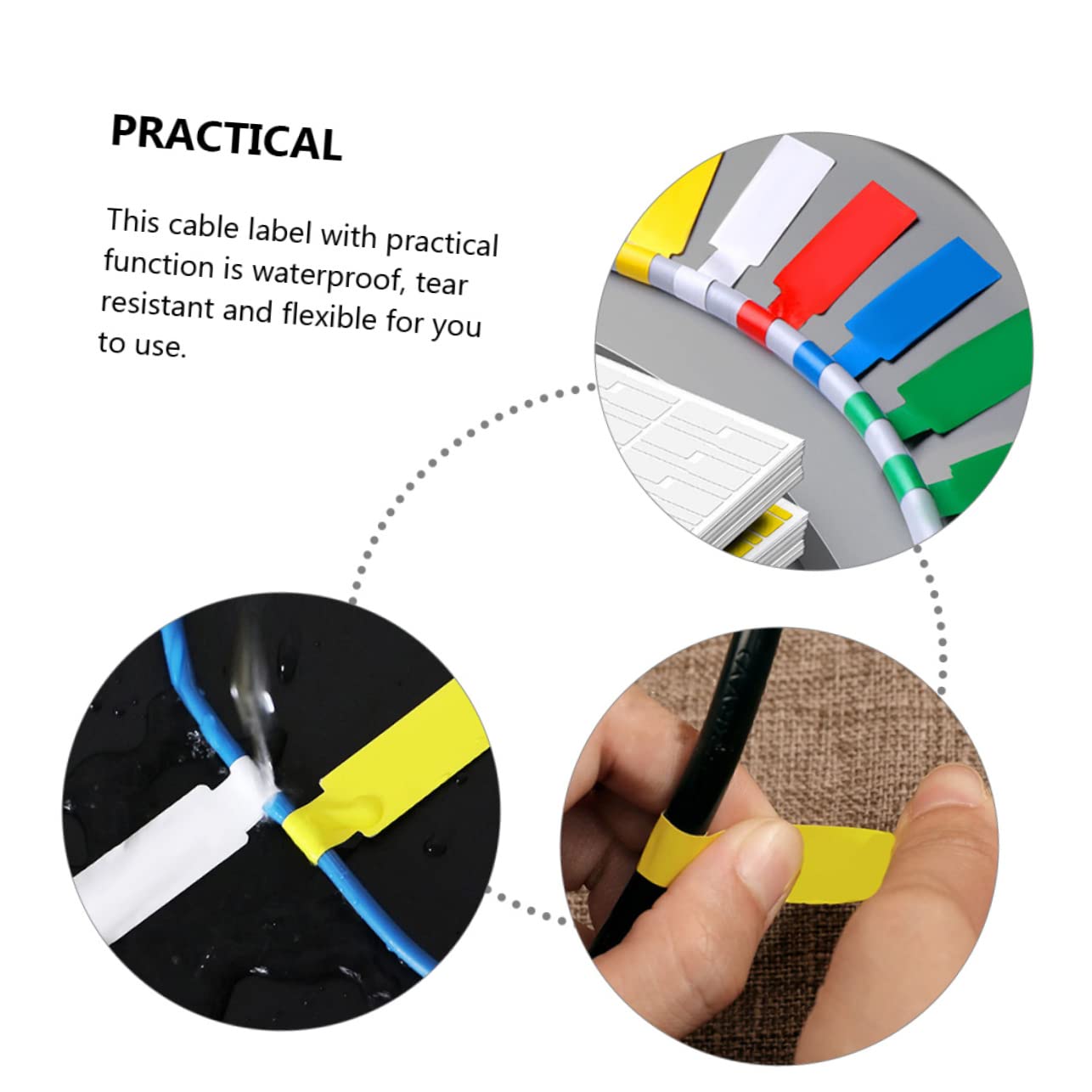 Housoutil 3 Set Di Etichette Per Cavi Etichette Per Cavi Per Elettronici Autoadesive Organizzano E Identificano I Per Uso Domestico Ufficio Auto 12 Fogli * 3