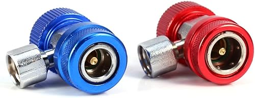 Miniatura 6 de Adaptador de acoplador rápido R134A, 2x R134A aire acondicionado de CA acoplador rápido ajustable conector de adaptador alto y bajo con macho de 14