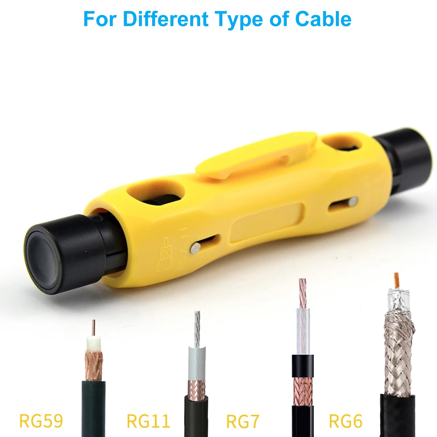 Greluma 1 Pz Spellafili coassiale a doppia estremità, spelafili coassiale, tronchese per cavi coassiali, RG59, RG6, RG7, RG11