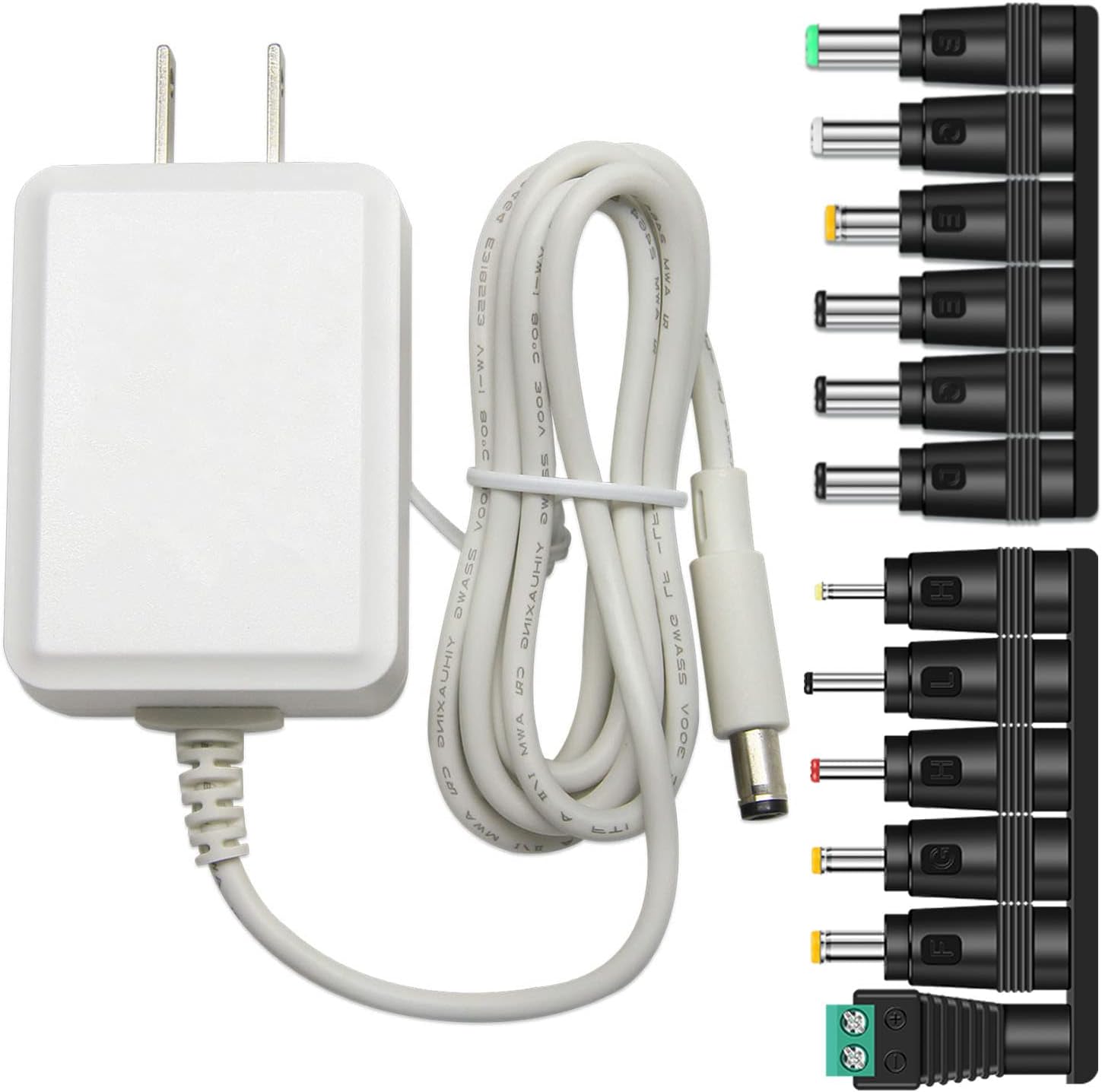 12V 1.5A AC Adapter 18W DC Power Supply UL Listed Wall Mounted with 5.5 x 2.1mm Tip and 12PCS Replacement Plug Connectors (12 Volt Devices ONLY)