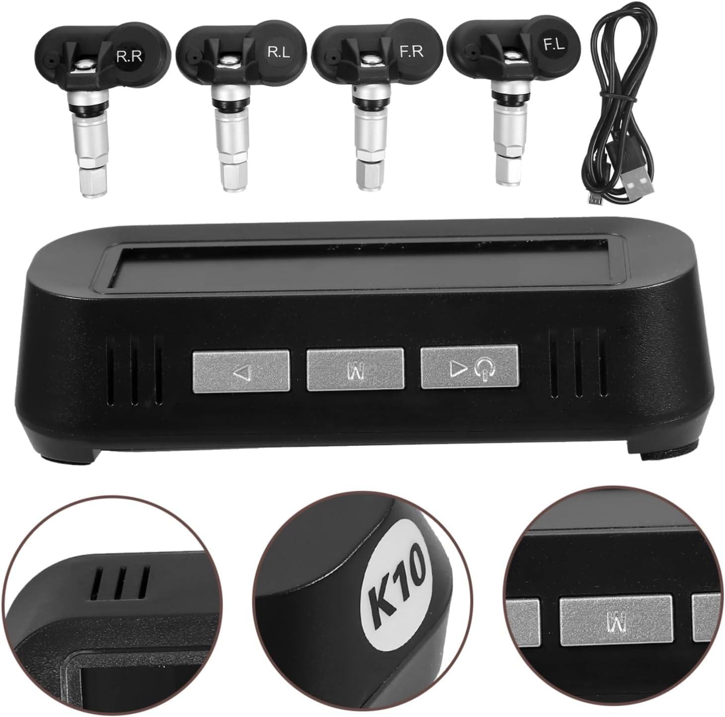 Solar Tire Pressure Monitoring System with High Precision Display Real Temperature and Pressure Alerts Solar-Powered for Cars and Suvs