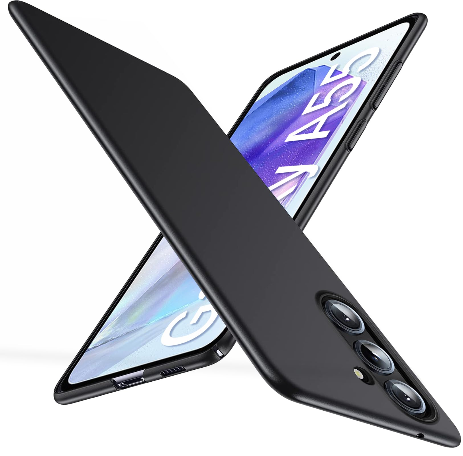 sqgylgl Ultra Dünn Hülle für Samsung Galaxy A55 5G, Extrem Dünn Matte Finish A55 Handyhülle PC Schale Schutzhülle Ultra Slim Case, Elegant Stoßfest Cover für Samsung A55 5G (Schwarz)