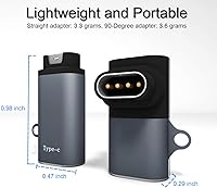 Vista 7 de Cargador USB-C para reloj Garmin (paquete de 3), adaptador de cable de carga USBC para Fenix 8/7/7X/7S, Vivoactive 5/4/4S, Forerunner