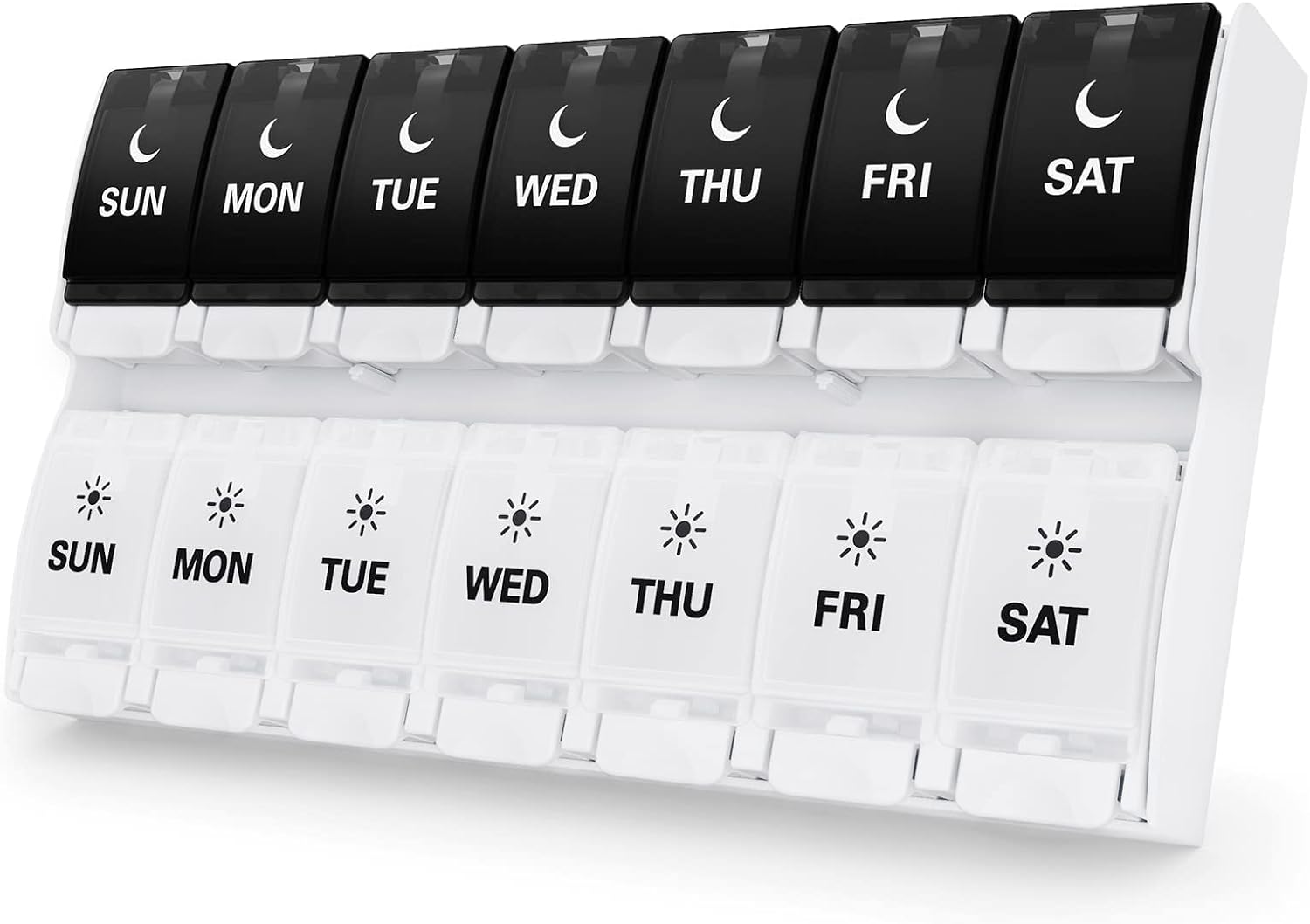 Barhon Easy Open Pill Organiser 2 Times a Day, Weekly AM PM Pill Box