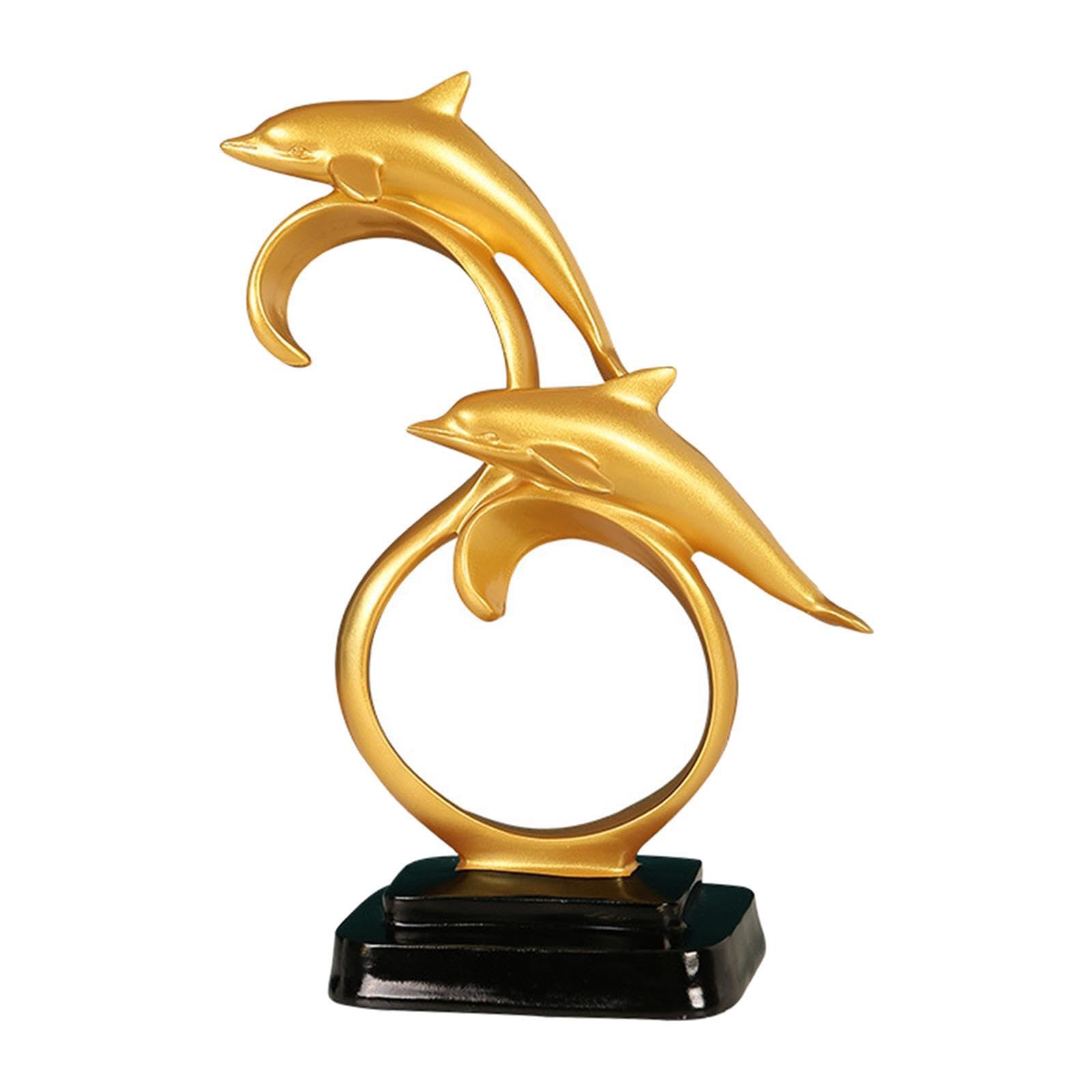 PIXZCSA Dolphin Figurine Desktop Ornaments Collection Animated Statue Home Decor Delightful Tabletop Craft Mesmerizing Home Desk Decoration Figurine Bedroom Fireplace