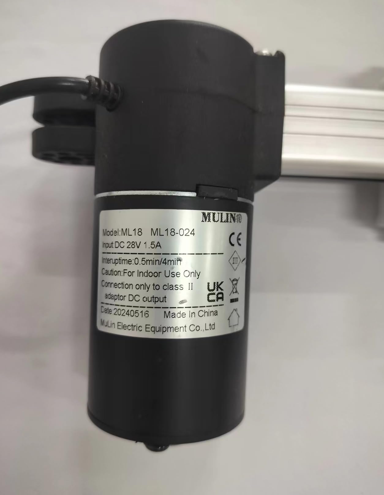 Kroshine Power Recliner Motor Replacement with Cord Model ML18-024 Linear Actuator for Sofa Lift Chair Couch Massage Seat Bed, Aluminum