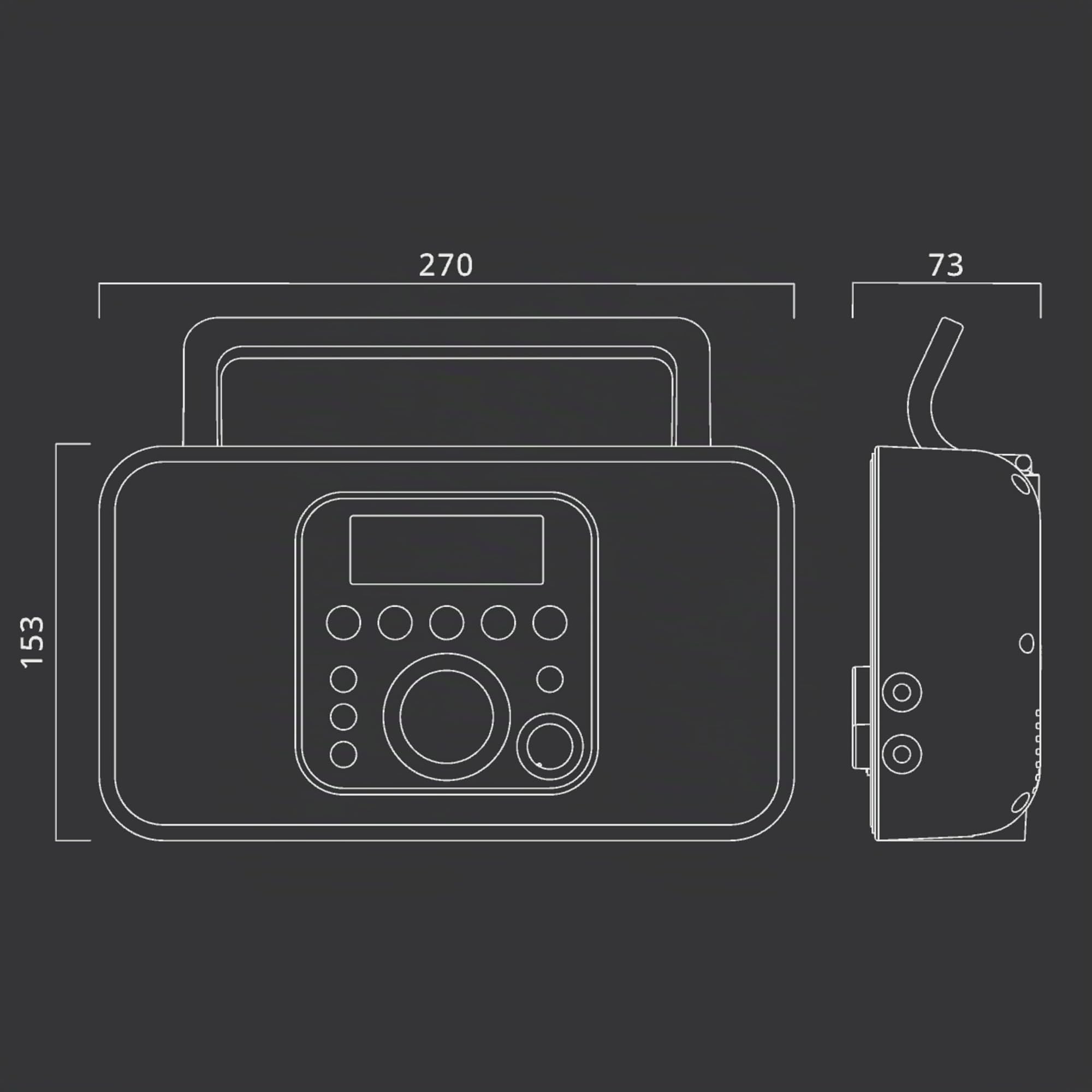 Muse M-091 R - Radio (Portátil, Digital, AM,FM, LCD, Blanco, Negro)