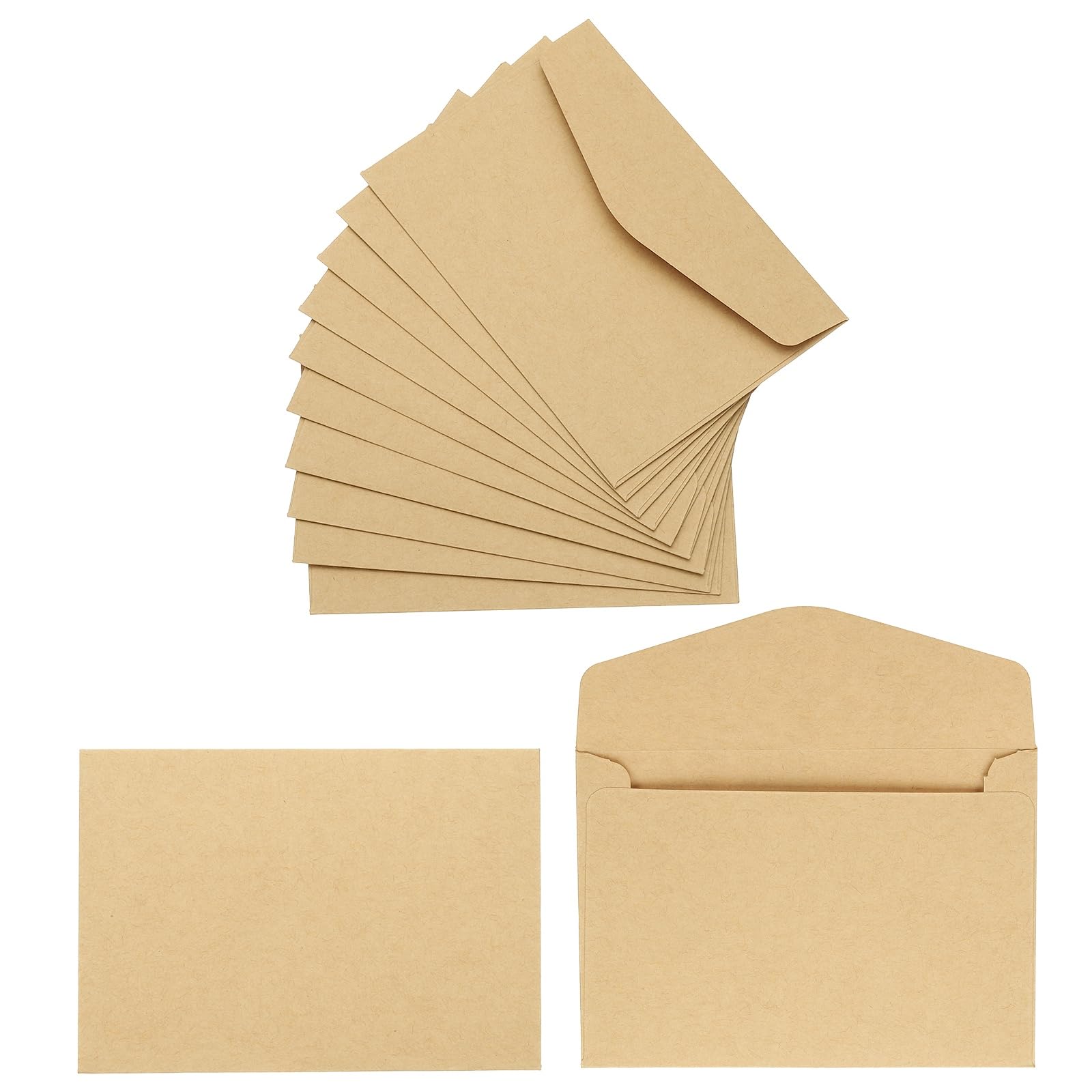 PATIKIL 120Pcs Gift Cards Envelopes, 110GSM Paper Colored Mini Envelopes Small Card Holder for Business Mailing Invitations Greeting Weddings Party, Brown, 4.5 x 3.2 Inches
