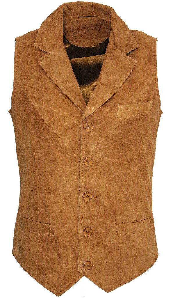 Les Hommes de Chèvre Lisse Classique Cuir Daim Smart Bronzer Gilet
