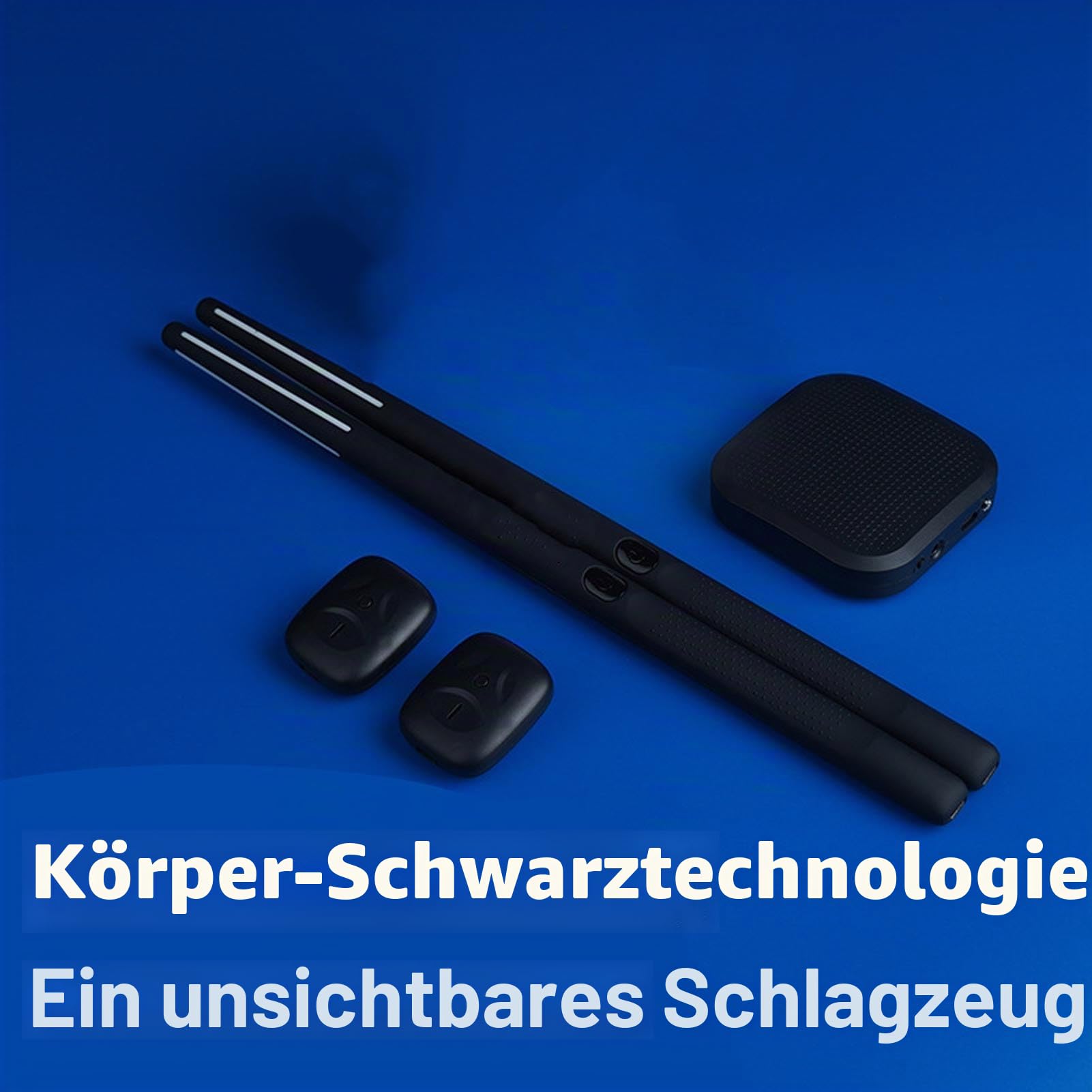 Air Drumsticks, Multifunktionaler 3D-Bewegungssensor, RGB, 8 Sounds, Elektronisches Schlagzeug mit Fußpedal, Leises Üben für Schlagzeuger Im Teenageralter und Erwachsenenalter