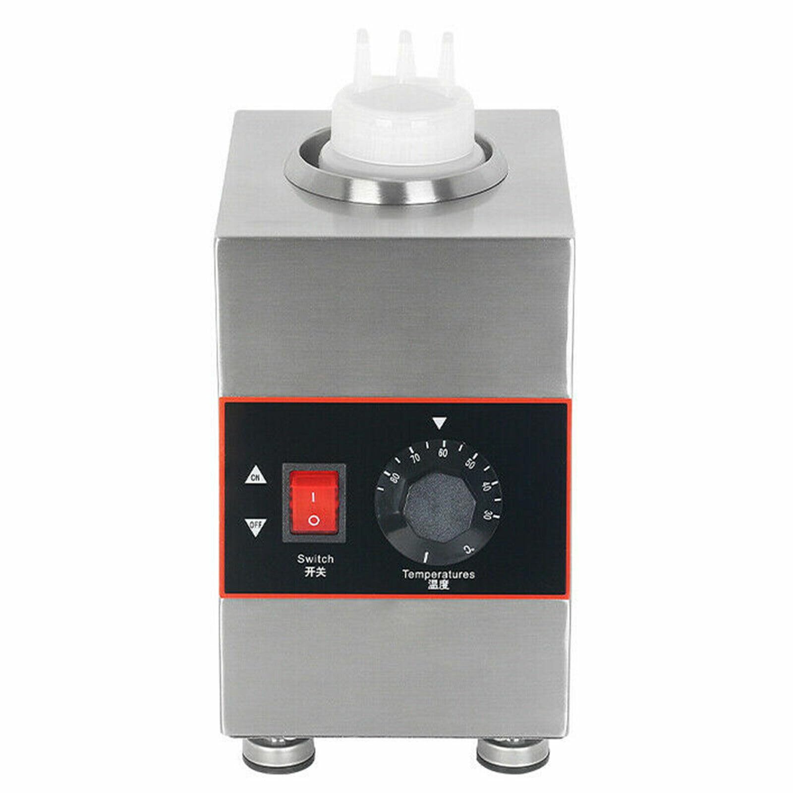 Distributeur de sauce électrique en acier inoxydable, 220 V, capacité 650 ml, pour les entreprises commerciales, la restauration et la maison, chauffe-sauce idéal pour un plaisir continu