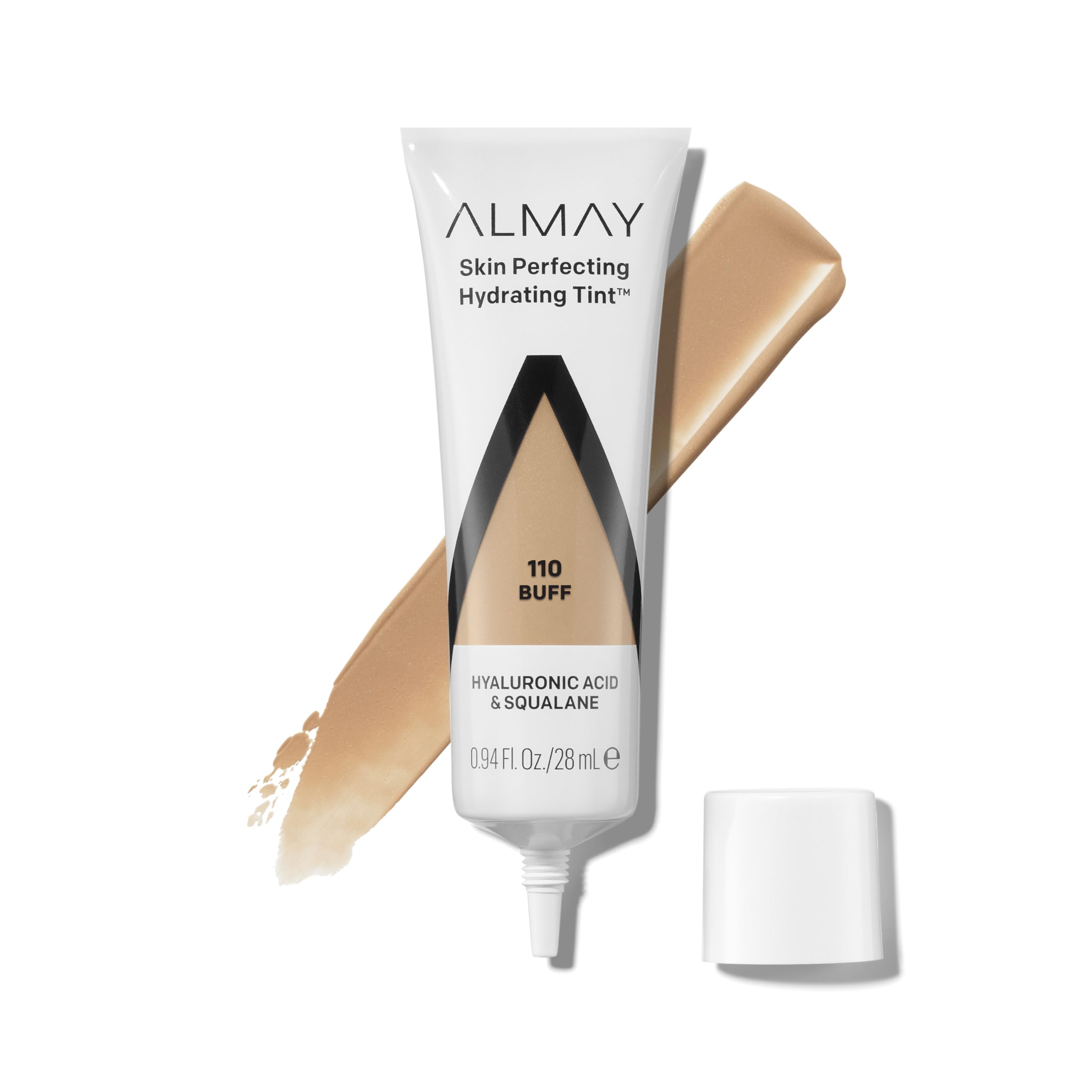 AlmayHydrating Liquid Foundation Tint, Lightweight with Light Coverage, Naturally Dewy Finish, Hypoallergenic, Dermatologist TestedFragrance Free, 110 Buff, 0.94 fl oz.