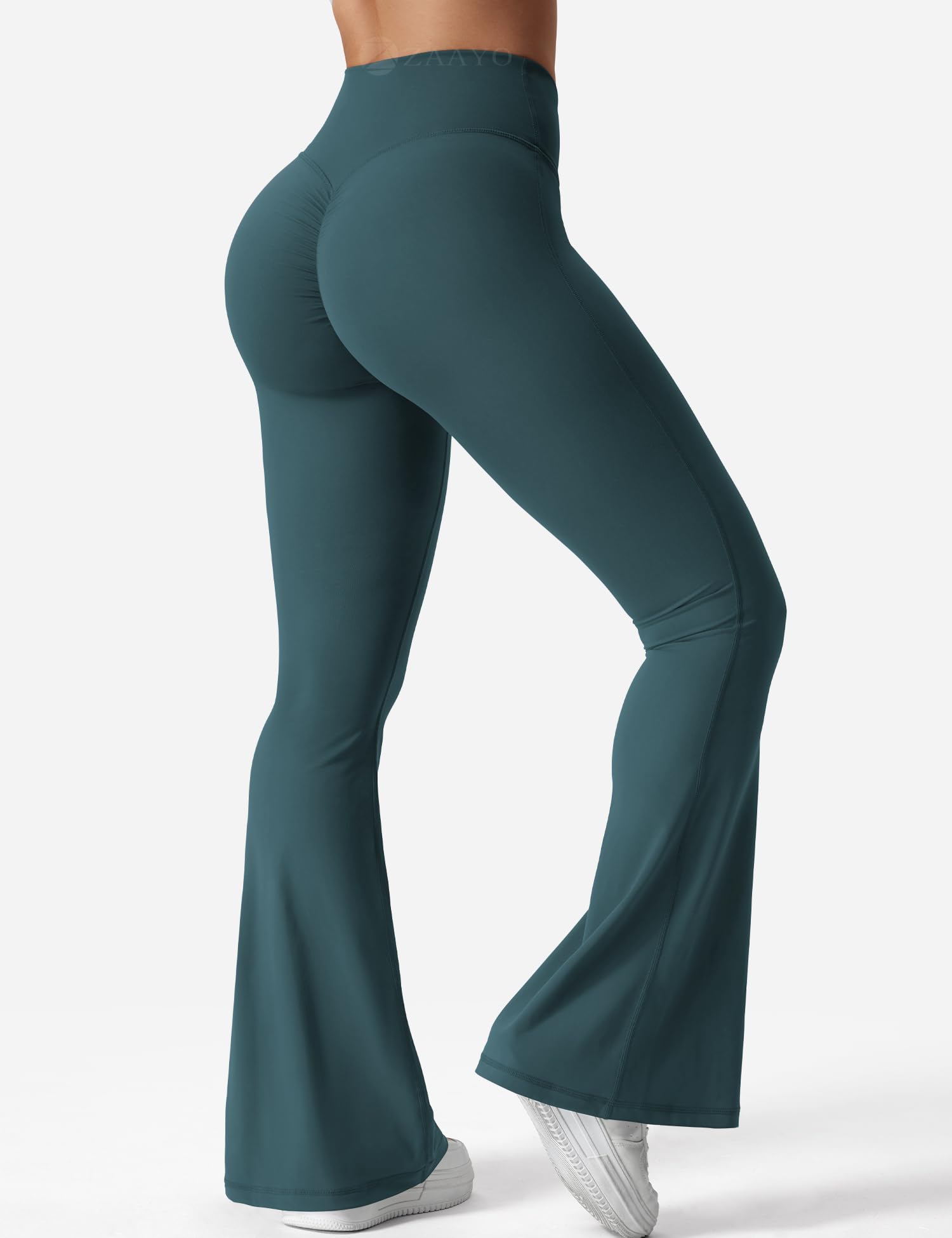 Zaayo - Leggings svasati da donna, con scollo a V, a vita incrociata, pantaloni per yoga e allenamento, pancia piatta