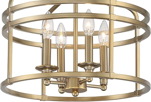 Miniatura 2 de Minka Lavery Covent Park 1094-740 Covent Park - Lámpara de techo semiempotrada con marco de metal, 4 luces, 240 vatios en total, oro miel cepillado,