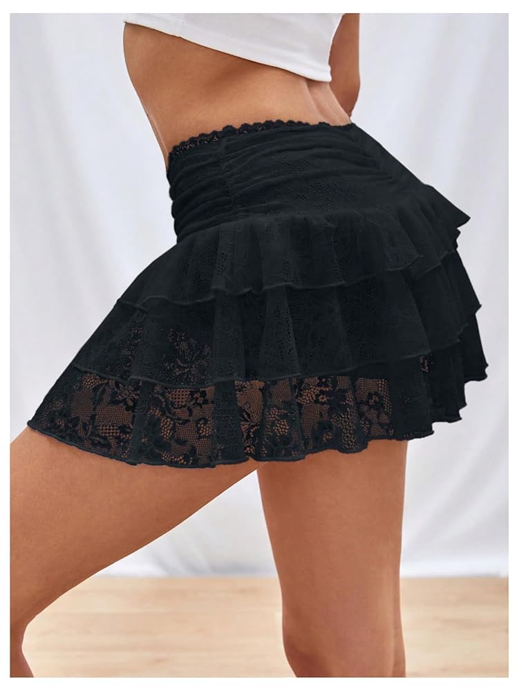【新品未使用】muguet lace&frill mini skirt muguet lace&frill mini skirt