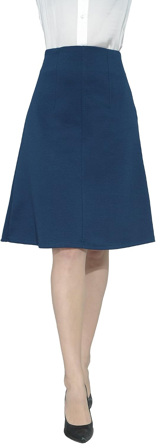 Marycrafts Women's Work Office Business Knee Flared A Line Skirt