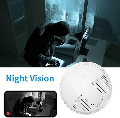 Miniatura 4 de LIZVIE Detector de humo de cámara oculta, cámara detector de humo de 10000 mAh con WiFi de 2.4 G y control remoto de aplicaciónvisión