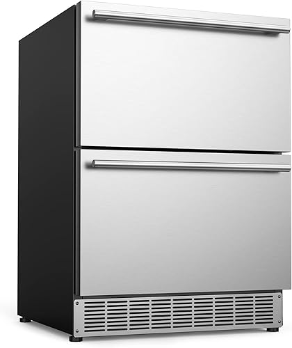 COTLIN Refrigerador de bebidas al aire libre de 15 pulgadas refrigerador de bebidas integrado debajo del mostrador refrigerador compacto de acero