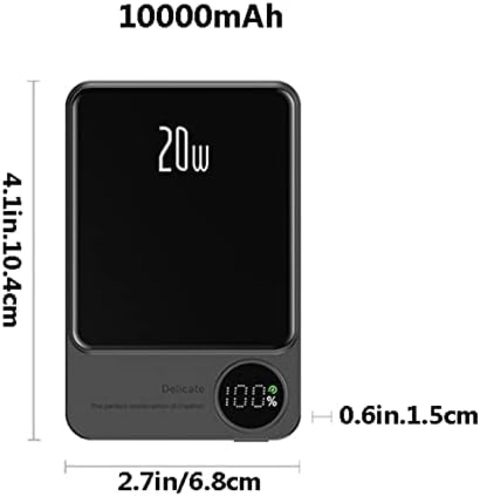 Powerbank 10000 mAh Power Bank Charge Rapide Portable sans Fil Charge Rapide 100% écran LED Chargeur Portable Batterie Compatible avec divers smartphones et Autres appareils USB, Vert Fonc