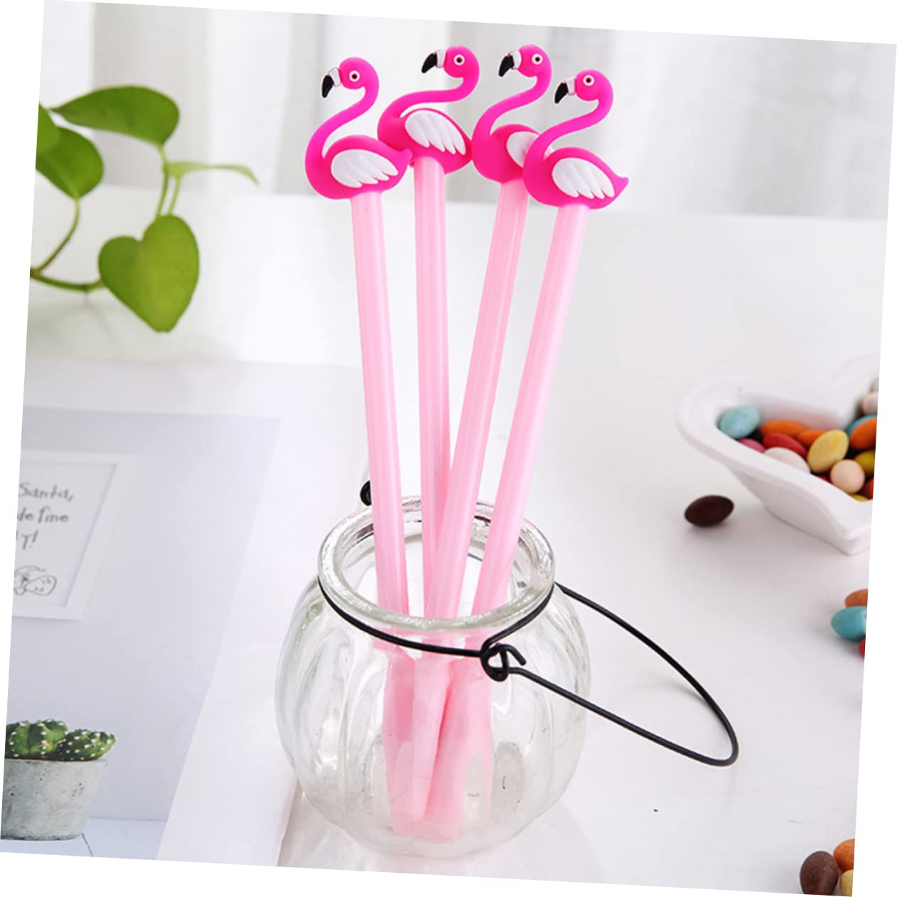DOITOOL 60 Pièces Stylos à Gel Stylos Gel Flamingo pour Garçon Fille Pratique et Créatif pour École Loisirs