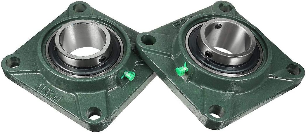 New Lon0167 2pcs Pillow Block Bearing UCF211 55mm Mounted Bear Square Flange(2 stücke Kissenlager UCF211 55mm Montiert Bär Vierkantflansch