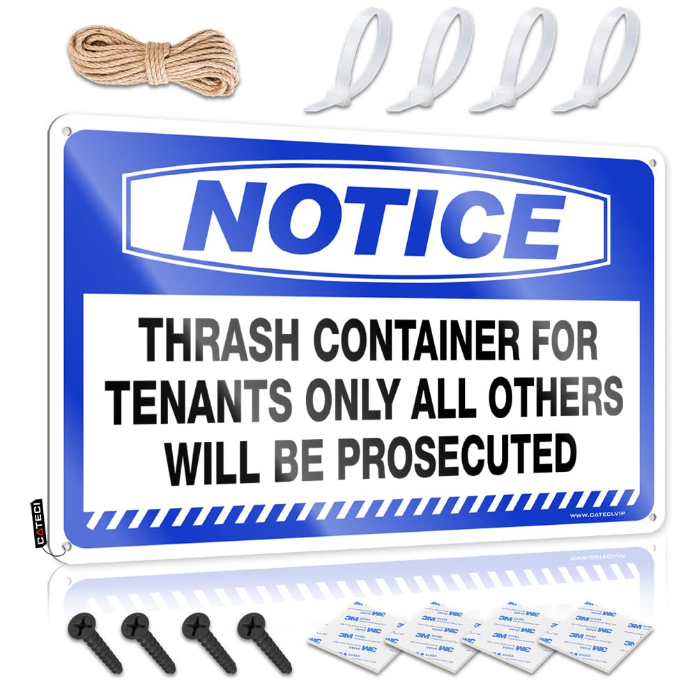 Tin Funny Vintage Sign Notice Trash Container Tenants Others Prosecuted Tin Sign Bar Stuff For Man Cave Adult Signs For Man Cave(30X40CM)