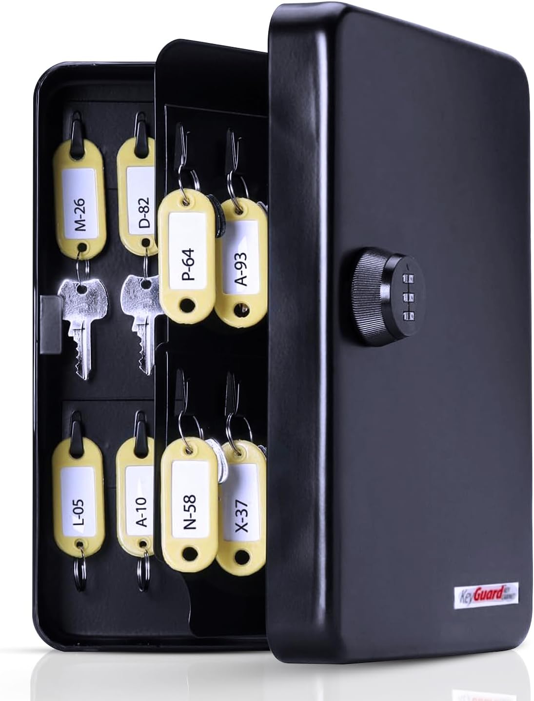 KeyGuard SL-8548 Combination Key Cabinet, 48 Hook, Black Finish