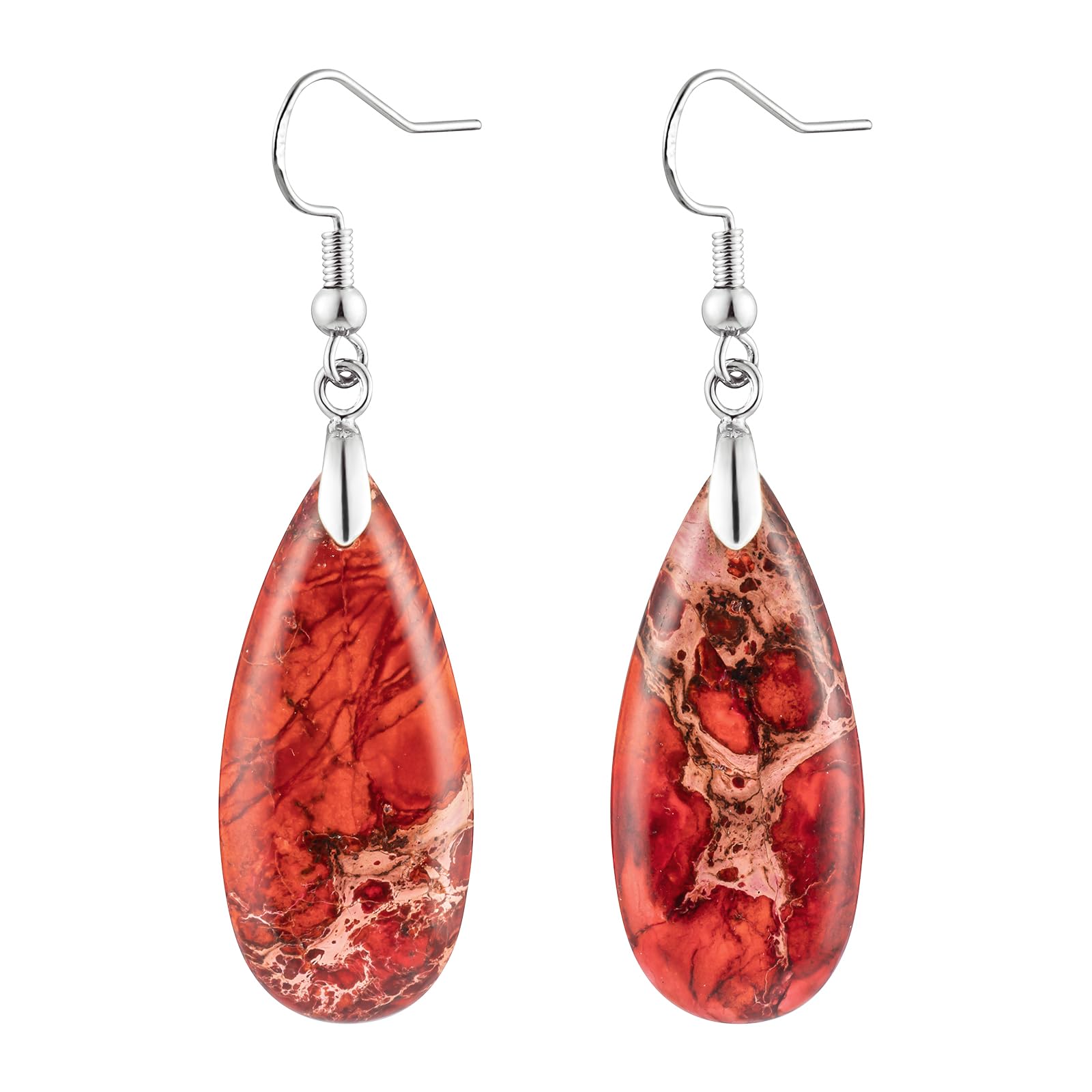 HAISWET Stone Drop Earrings for Women Earrings Teardrop Jasper Stone Dangle Earrings