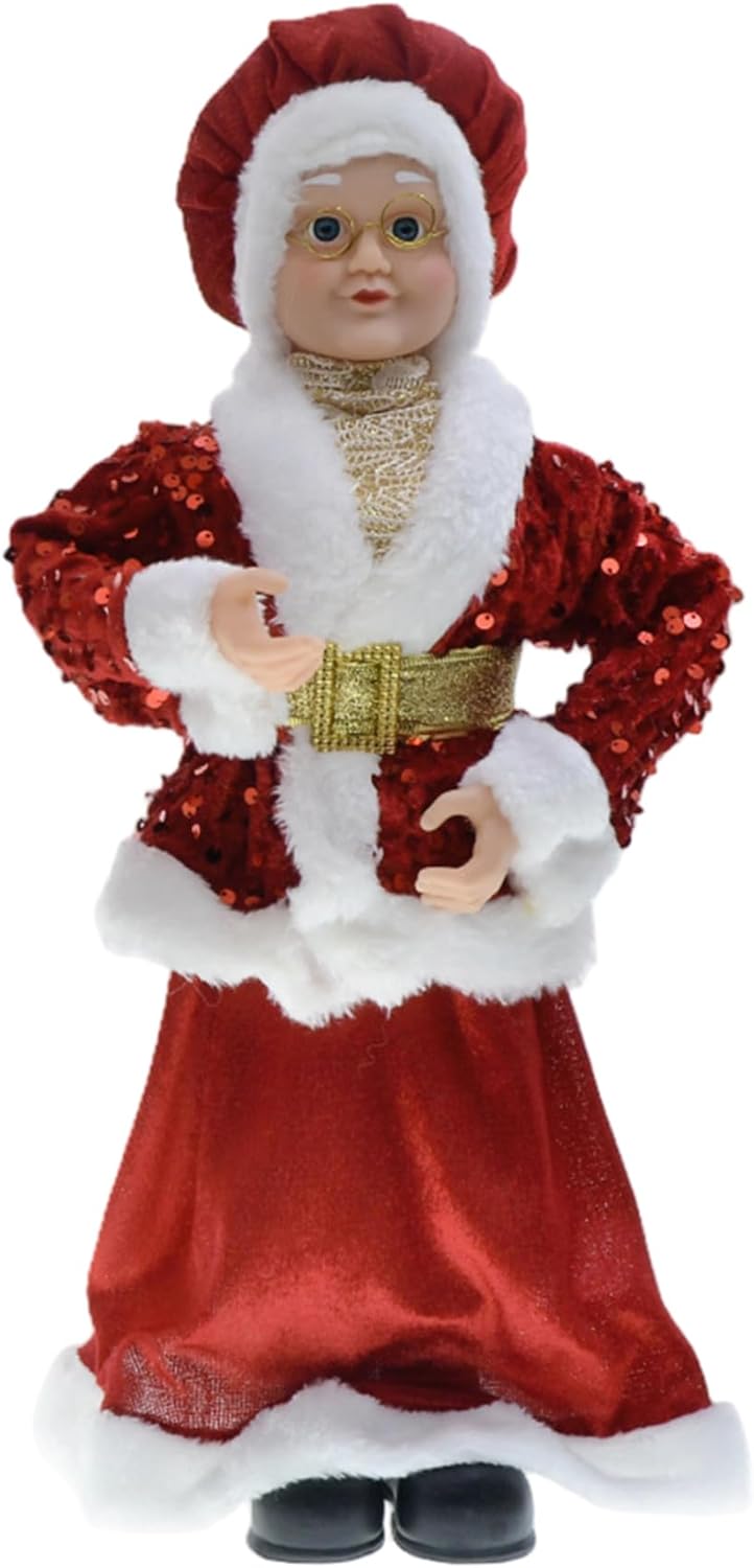 Santa Figurines 17.7in Standing Santa Statue with Hat Cute Christmas Ornaments Father