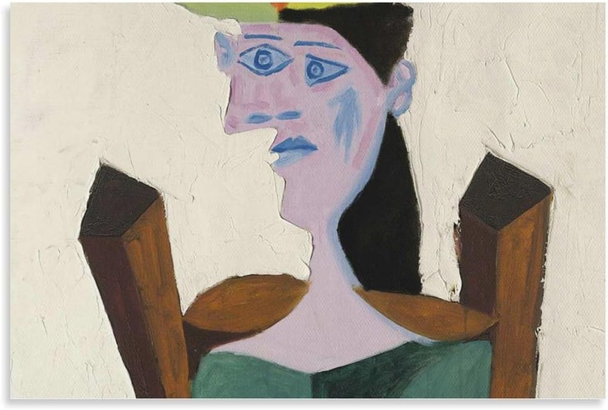 Matvsd Kohecs Female portrait by Pablo Picasso Canvas Painting Aesthetic Wall Art Pablo Picasso Poster and Prints for Office Decor Picture 30x45cmx1 Frameless