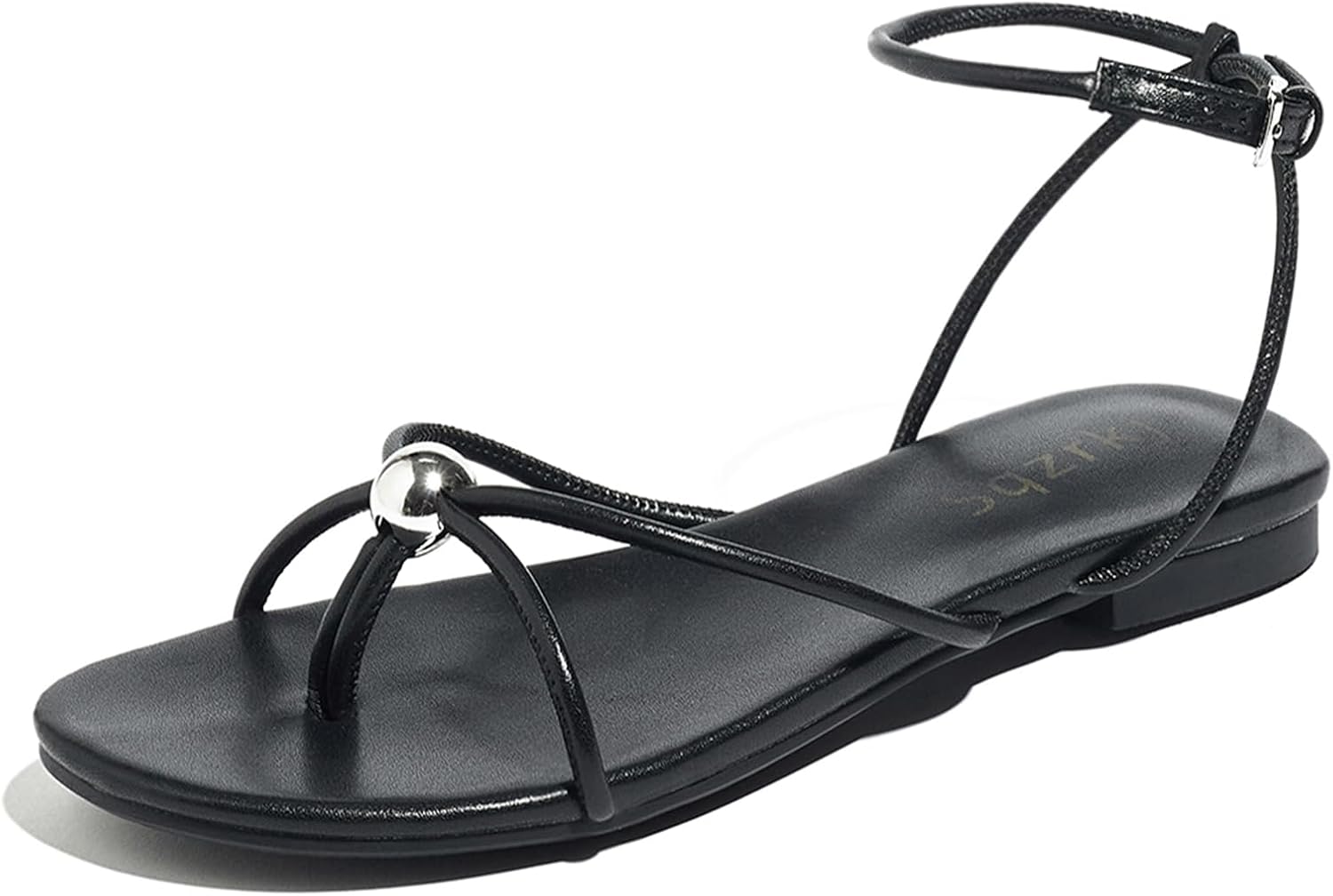 Strappy Flat Sandals for Women Comfortable Open Toe Ankle Strap Thong Sandals Summer Beach Dressy Shoes
