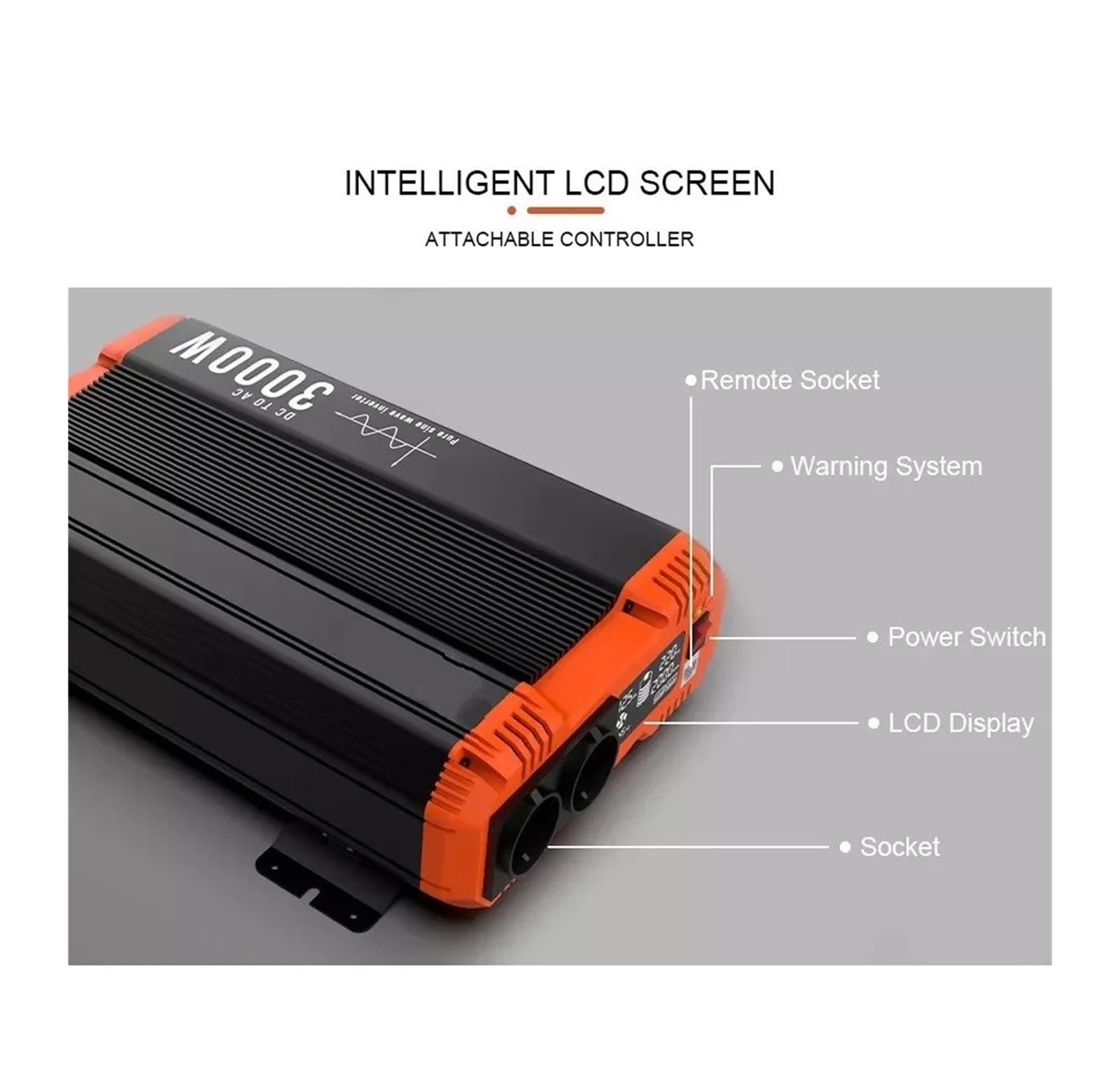 Power Inverter Inversor Corriente Inversor Onda Sinusoidal Pura 7000 W 12 V/24 V/48 V A 220 V/230 V 3500 W Potencia Continua con Control Remoto Ideal para Hogar Autocaravana(48V,3000W-50Hz)