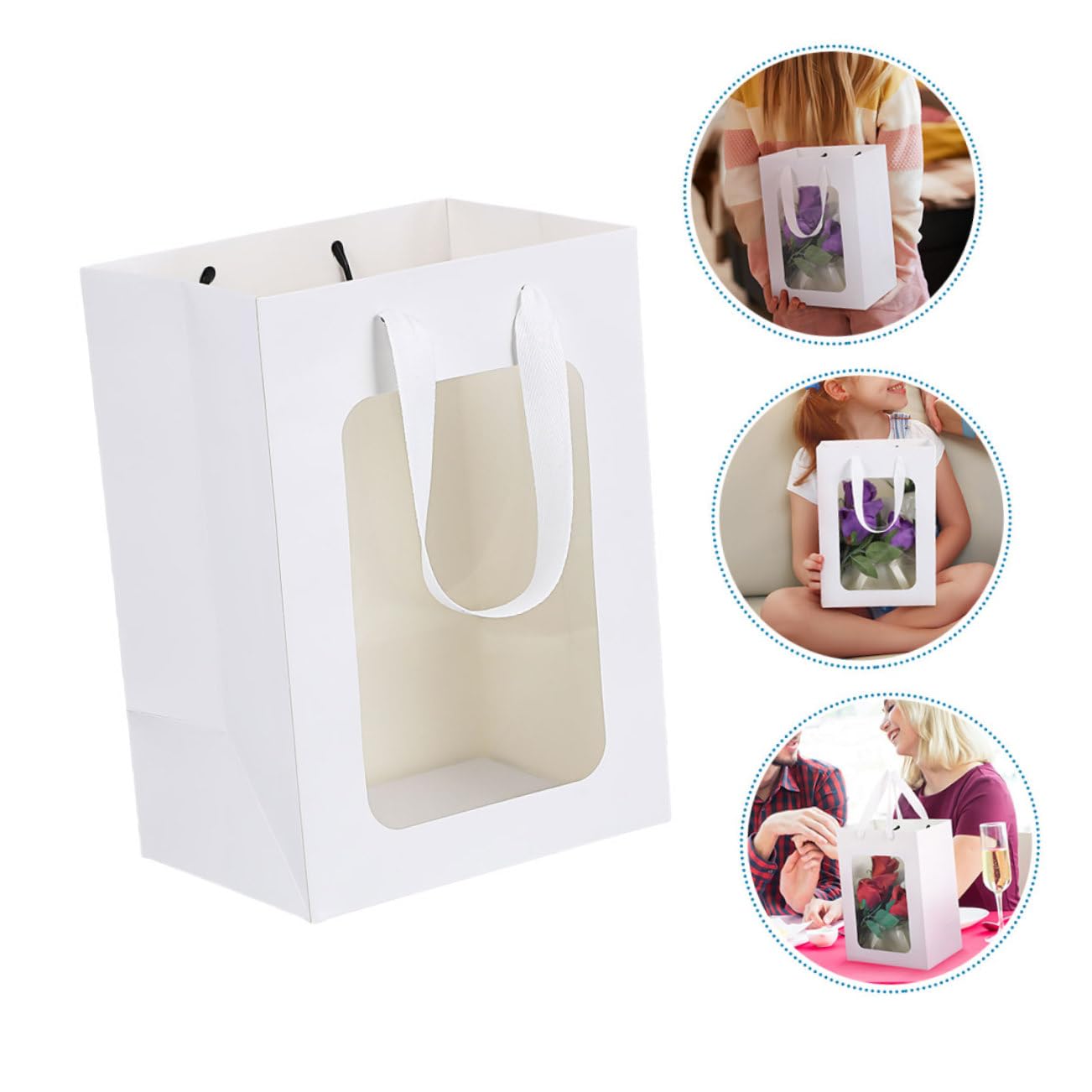 Geschenktüten mit Fenster 25 Stück aus Papier Weiß