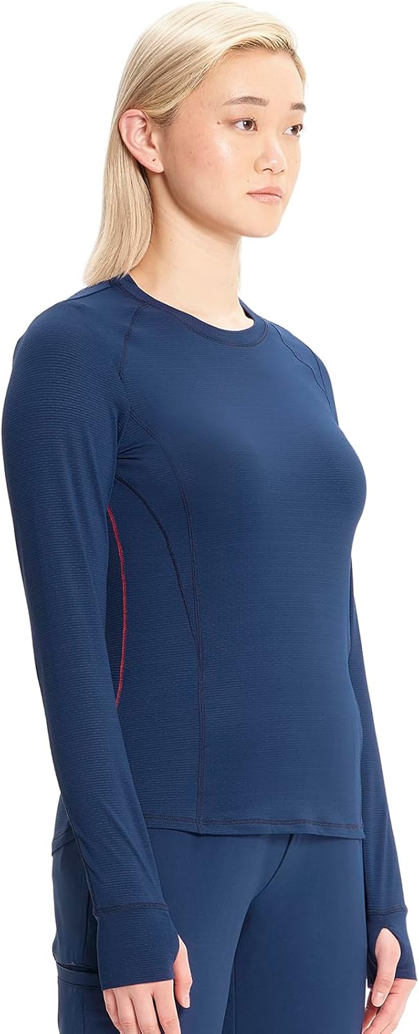 Cherokee Infinity Womens Long Sleeve Underscrub Top, Round Neck, Thumbholes, Moisture-Wicking 360° Stretch - IN640 - Image 5
